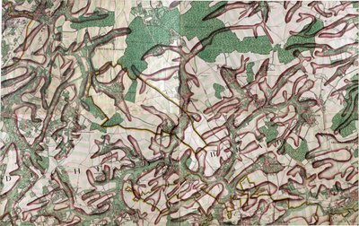 Mappa di Seneffe, Belgio da Joseph de Ferraris